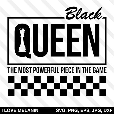 Black Queen Chess Checkered SVG – I Love Melanin