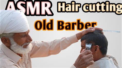 ASMR Fast Hair Cutting With Old Barber Handmade Razor Scissors