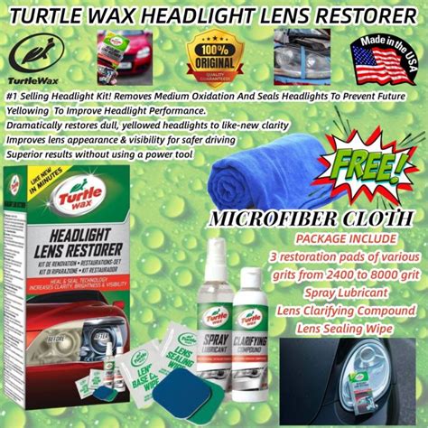 100 ORIGINAL TURTLE WAX Turtle Wax Headlight Lens Restorer Lazada