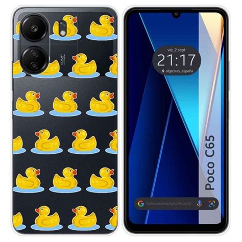 Funda Silicona Transparente Para Xiaomi Poco C65 Diseño Pato Dibujos