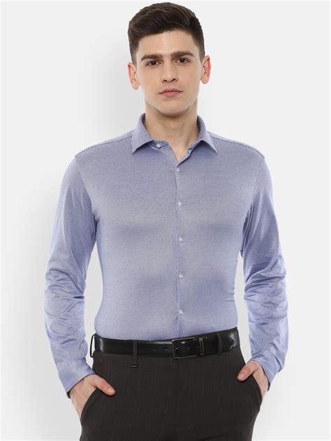 Buy Van Heusen Men Blue Slim Fit Formal Shirt Shirts For Men 16946742 Myntra