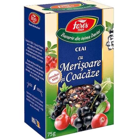 Ceai Cu Merisoare Si Coacaze 75g Fares Dr Max Farmacie