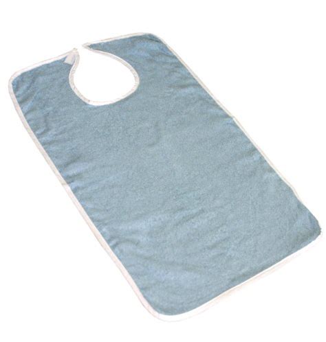 Pack Of 3 Terry Adult Bibs With Velcro Closure Blue