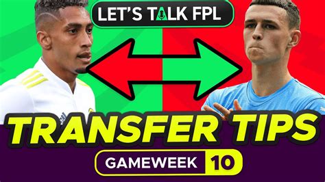 FPL TRANSFER TIPS GAMEWEEK 10 Who To Buy And Sell Fantasy Premier