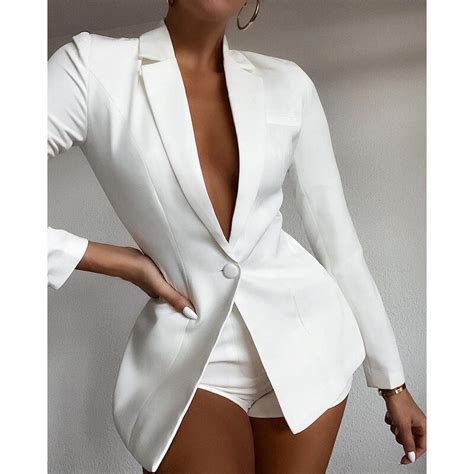 Fashion Summer Solid Sexy Suits Women Elegant New Slim Shorts Suit Women Single Button Notched