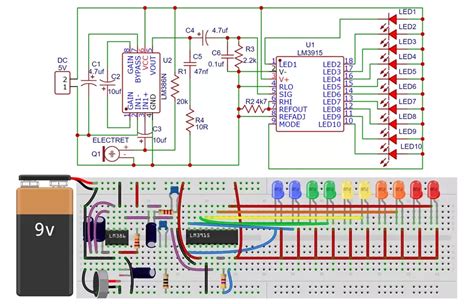 LM3915 Based LED VU Meter Circuit Diagram And Working