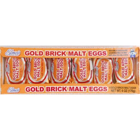 Elmers Milk Chocolate Gold Brick Malt Eggs 6 Oz