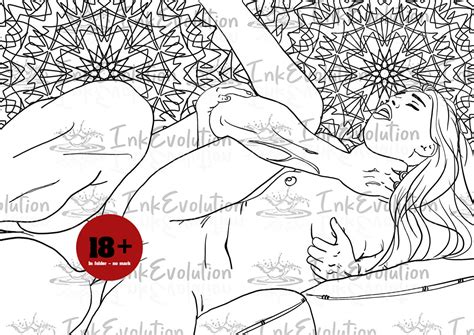 Adult Coloring Page Sex Coloring Page Naughty Coloring Page Sexy Nude Couple Sexual Sex