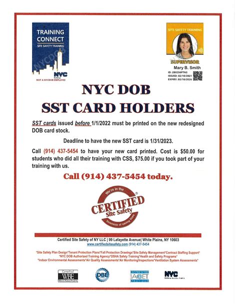 Nyc Dob Sst Card Holders Certified Site Safety