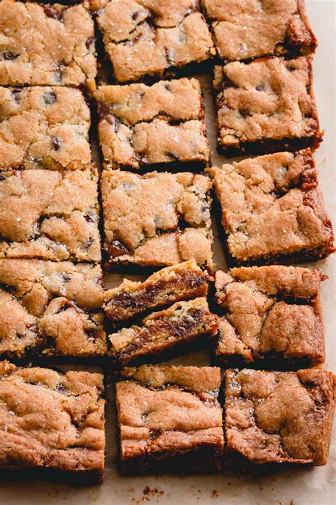 Salted Caramel Chocolate Chip Cookie Bars ~sweet And Savory