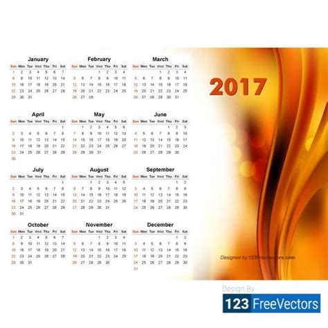 CALENDAR DESIGN 2017 Royalty Free Stock SVG Vector and Clip Art
