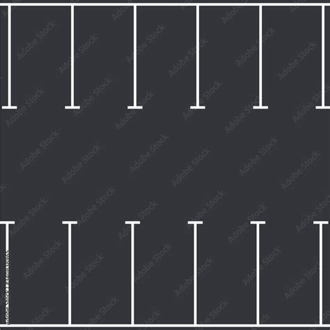 Top View Of A City Parking Lot Empty Parking Area Vector Illustration