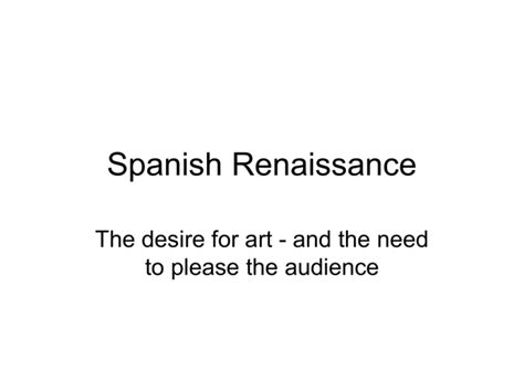 Spanish Renaissance