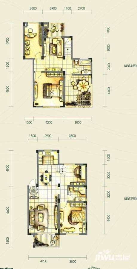 长沙丽景华庭丽景华庭户型图 E复式户型图首付金额3室2厅1卫00平米 吉屋网