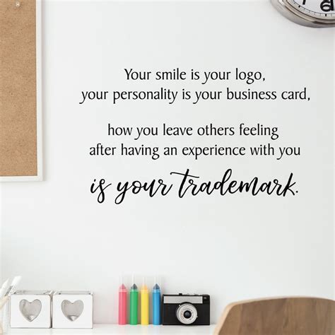 Office Decal, Home Office Vinyl Wall Quote Your Smile is Your Logo ...