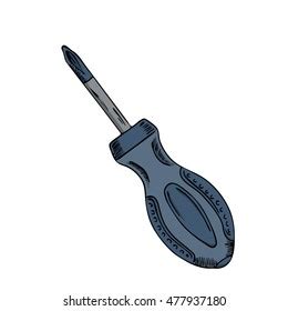 Screwdriver Ink Sketch Hand Drawn Vector Stock Vector Royalty Free