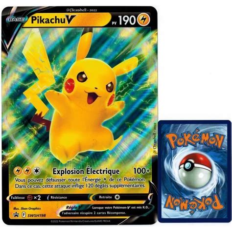 Carte Pok Mon Swsh Pikachu V Jumbo Pv Promo Neuf Fr Cdiscount