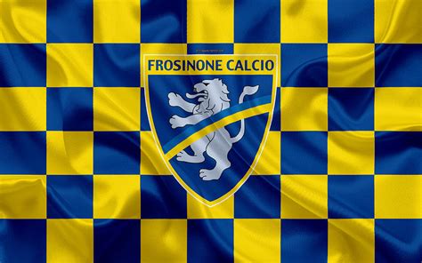 Frosinone FC 4k logo creative art yellow blue checkered flag Italian ...