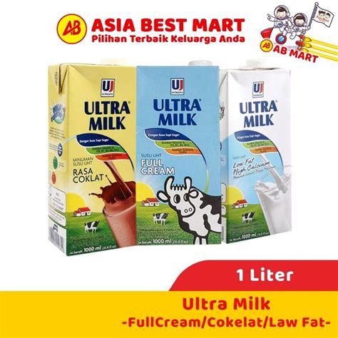 Jual Ultra Milk Full Cream Coklat Low Fat 1L Susu Uht Cair Shopee