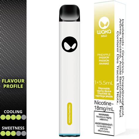 Waka Solo Disposable Vape Pineapple Passion 1pk 1500 Puffs 180 Smoke