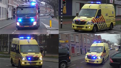 Brandweer En Verschillende Ambulances Met Spoed Door Breda Youtube