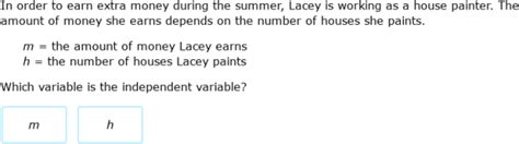 Ixl Identify Independent And Dependent Variables Algebra 1 Practice