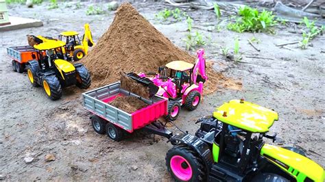 Jcb Backhoe Fully Loading Sand In Jcb Tractor Jcb Cx Rc Tractor