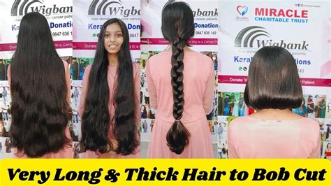 Very Long And Thick Hair To Bob Cut For Donation I Kerala Hair Donations I Wig Bank I Youtube