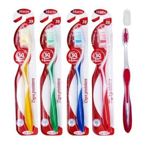 Kit Escovas De Dente Adulta Cerdas Macia Capa Protetora Cores