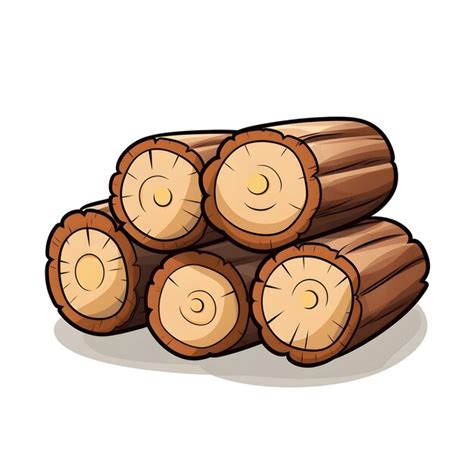 Premium AI Image | A drawing of logs with a white background with a ...