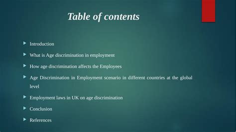 Employment Law In A Global Context Age Discrimination In Employment