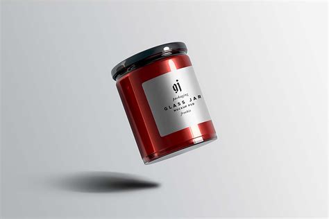 Floating Glass Jar Mockup PSD