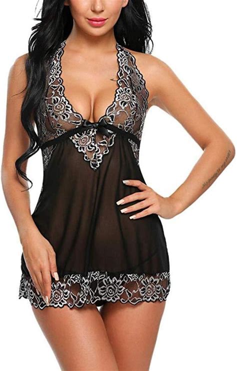 Cuello En V Camisón Sexy Mujer Camisón Conjunto De Lencería Lencería