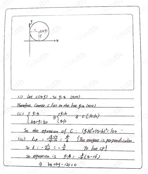 Solved 8 The Positive X And Y Axes Are Tangents To A Circle C ② I What Can You Deduce About