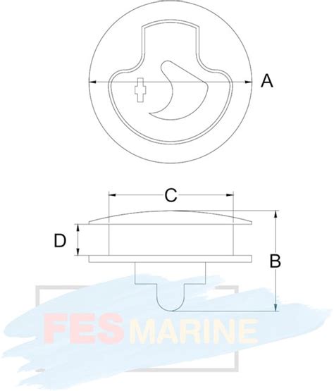 FES Marine RVS luiksluiting bakskistsluiting met slot Ø61mm bol