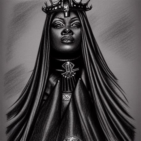 Un Dibujo Realista De La Emperatriz Negra Creative Fabrica