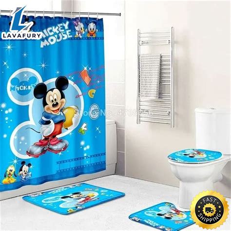 Mickey Mouse 05 Bathroom Sets Shower Curtain Sets Lavafury In 2024