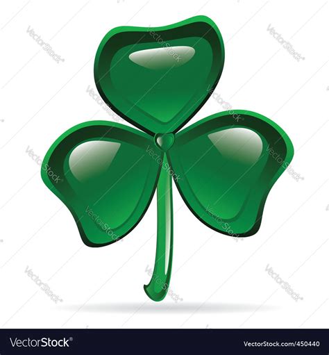 Glossy Shamrock Royalty Free Vector Image Vectorstock