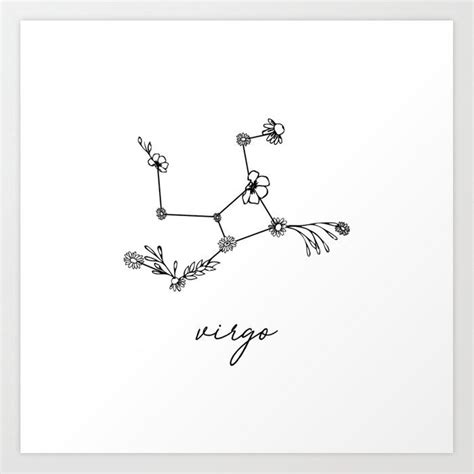 Buy Virgo Floral Zodiac Constellation Art Print By Aterkaderk Worldwide Shipping Available At