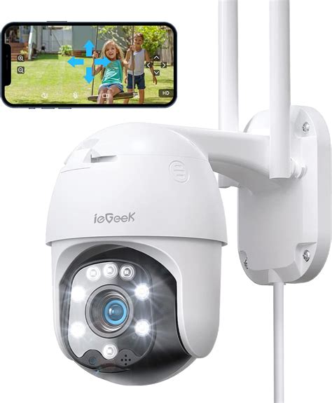 Iegeek Security Camera Outdoor With Color Night Vision Auto