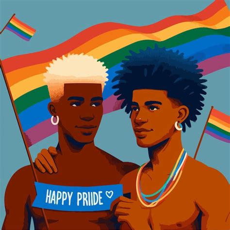 Premium Vector Happy Pride Month With Lgbt Flag Concept Flat Illustration