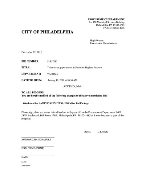 Fillable Online Mbec Phila Attachment For SAMPLE SUBMITTAL FORM For Bid