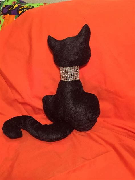 Halloween Kitty Decor Pillow Black Cat Cat Etsy Black Cat Pillow