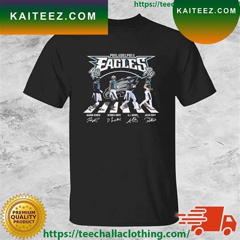 Philadelphia Eagles Fly Fly Abbey Road Signatures T Shirt Kaiteez