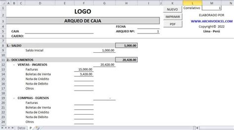 Plantilla En Excel Para Arqueo De Caja Diario Ejercicios De | Sexiz Pix