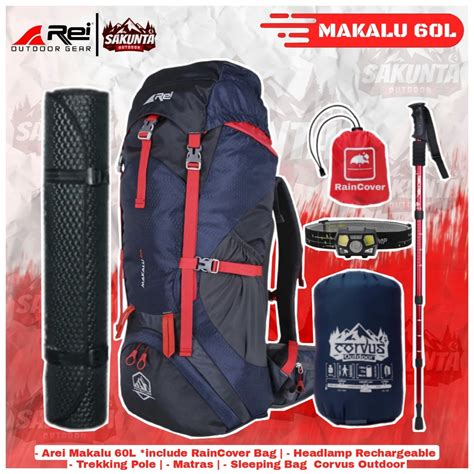 Jual Paket Hemat Alat Pendakian Gunung Carrier Rei Arei Makalu L