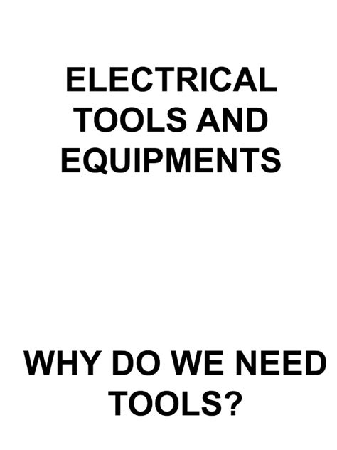 Electrical Tools And Equipments Download Free Pdf Screw