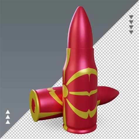 Premium Psd D Bullet North Macedonia Flag Rendering Right View