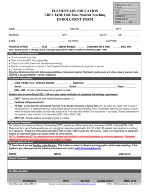 Fillable Online Sjsu 143B Enrollment Form Sjsu Fax Email Print