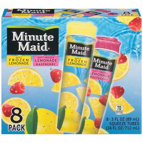 Minute Maid Frozen Lemonade Soft Lemonaderaspberry Lemonade Squeeze Tubes 8 Pack 8 Each